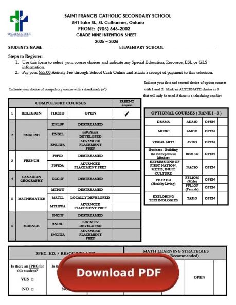 Intention Sheets